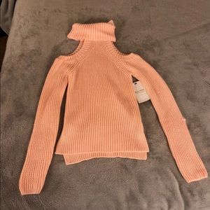 Off the shoulder turtle neck sweater